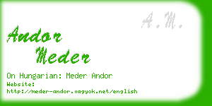 andor meder business card